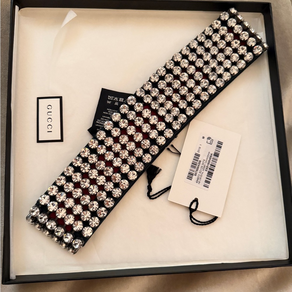 Gucci Crystal-Embellished Wide HEADBAND